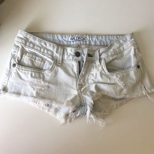 Wildfox light wash denim shorts