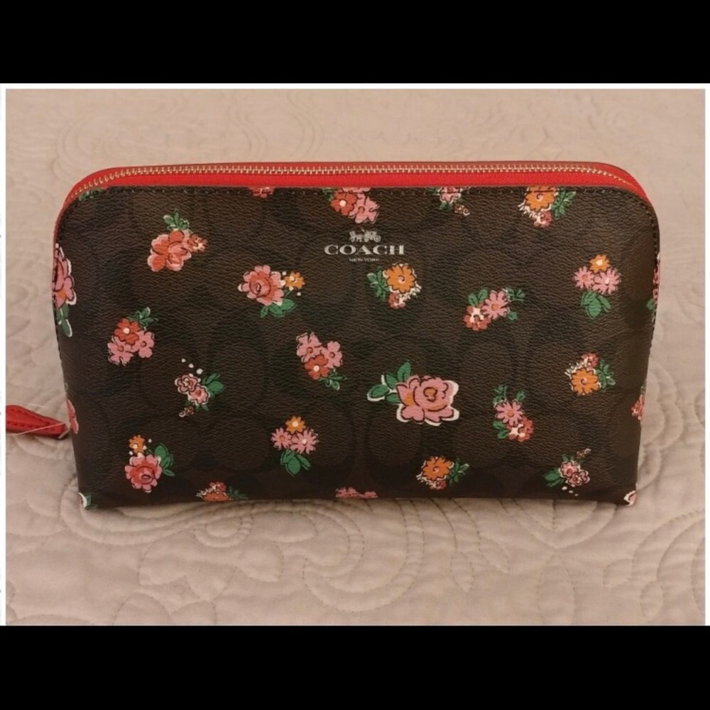 COACH FLORAL COSMETIC CASE