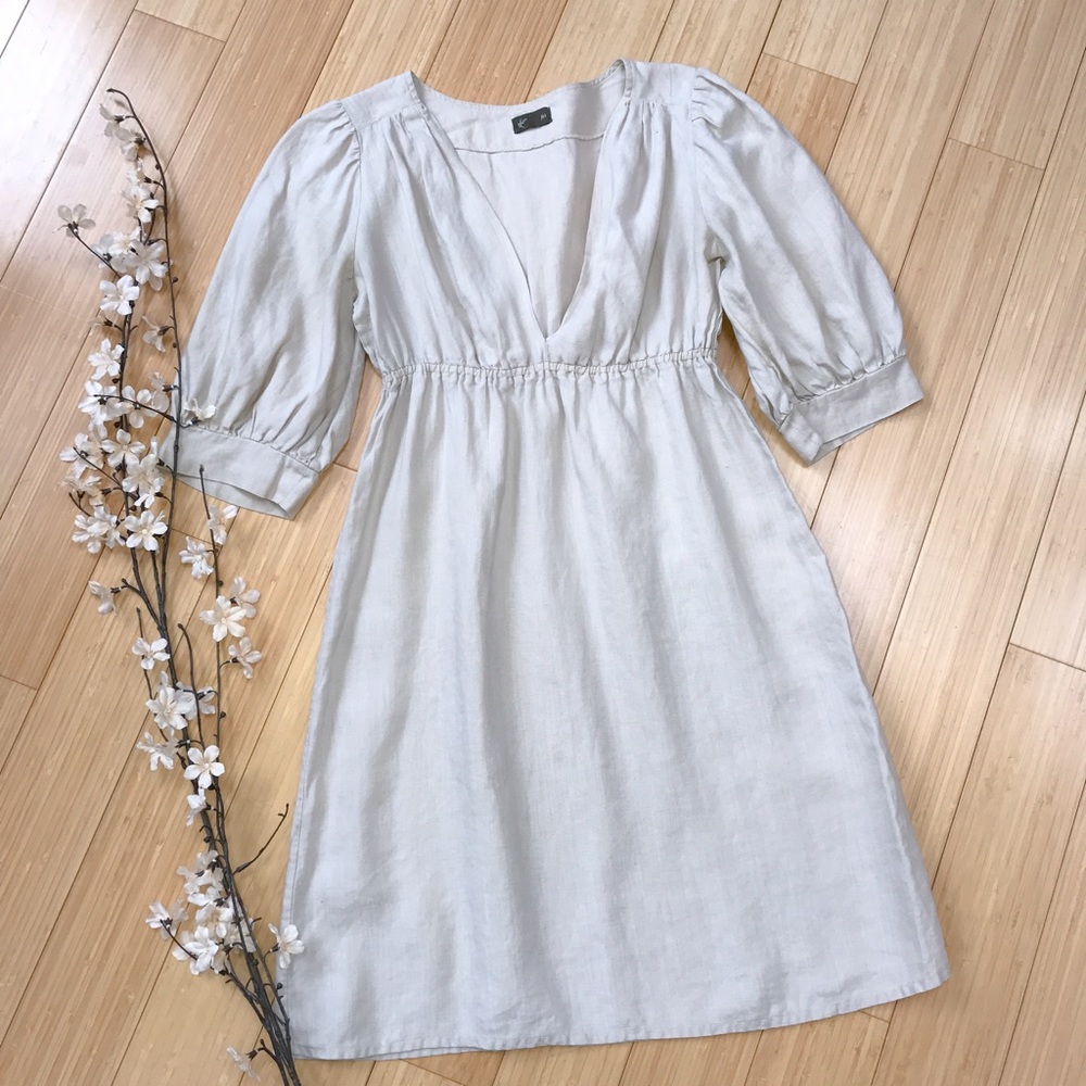 Anthropologie FEI tan linen dress, S.