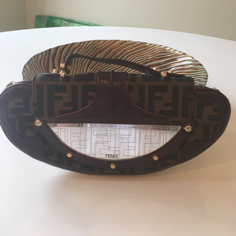 100% Authentic vintage fendi monogram clutch