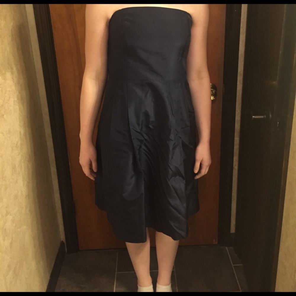Ann Taylor Navy Blue Strapless Dress Size 6