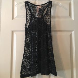 Cute lace overlay tank top