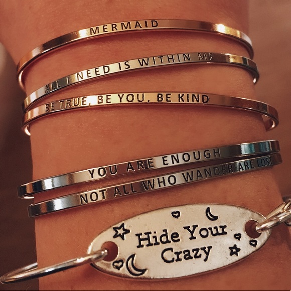 Hide Your Crazy Charm Bangle Bracelet - Picture 3 of 3