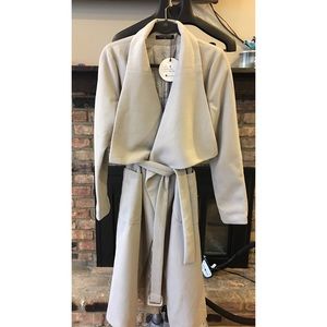 Wool Blend Gray Wrap Coat by White Fox Boutique
