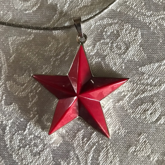 4TH of JULY  Necklace & Earrings RED - Picture 2 of 3