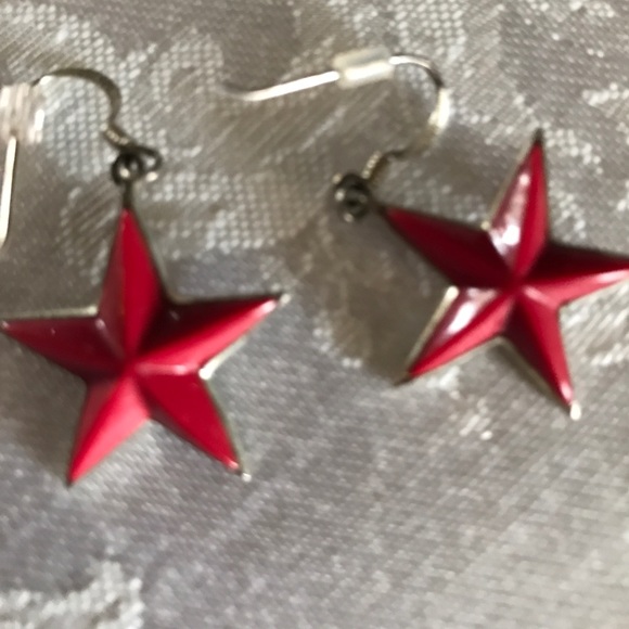 4TH of JULY  Necklace & Earrings RED - Picture 3 of 3