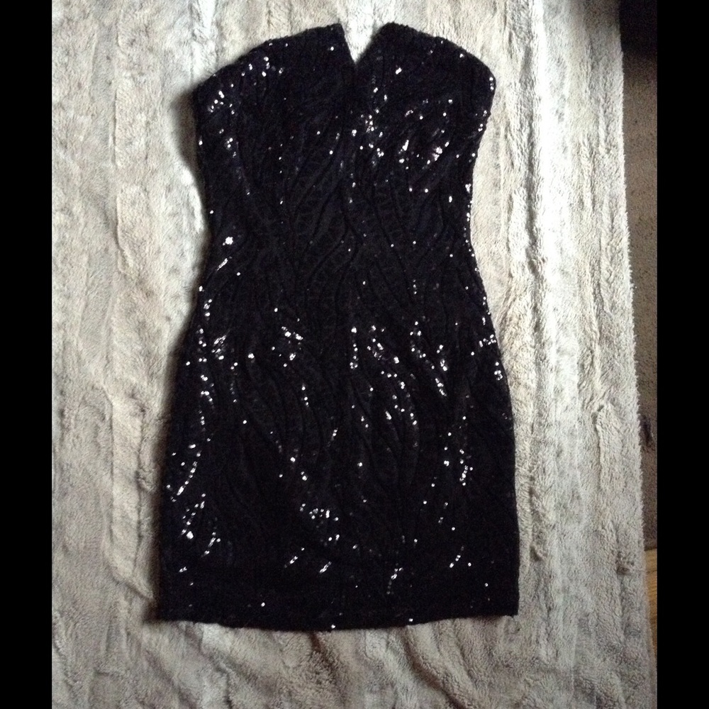 Black Sequin Bodycon Dress