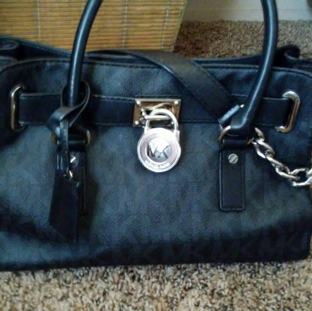 Michael Kors Black Signature Hamilton Satchel