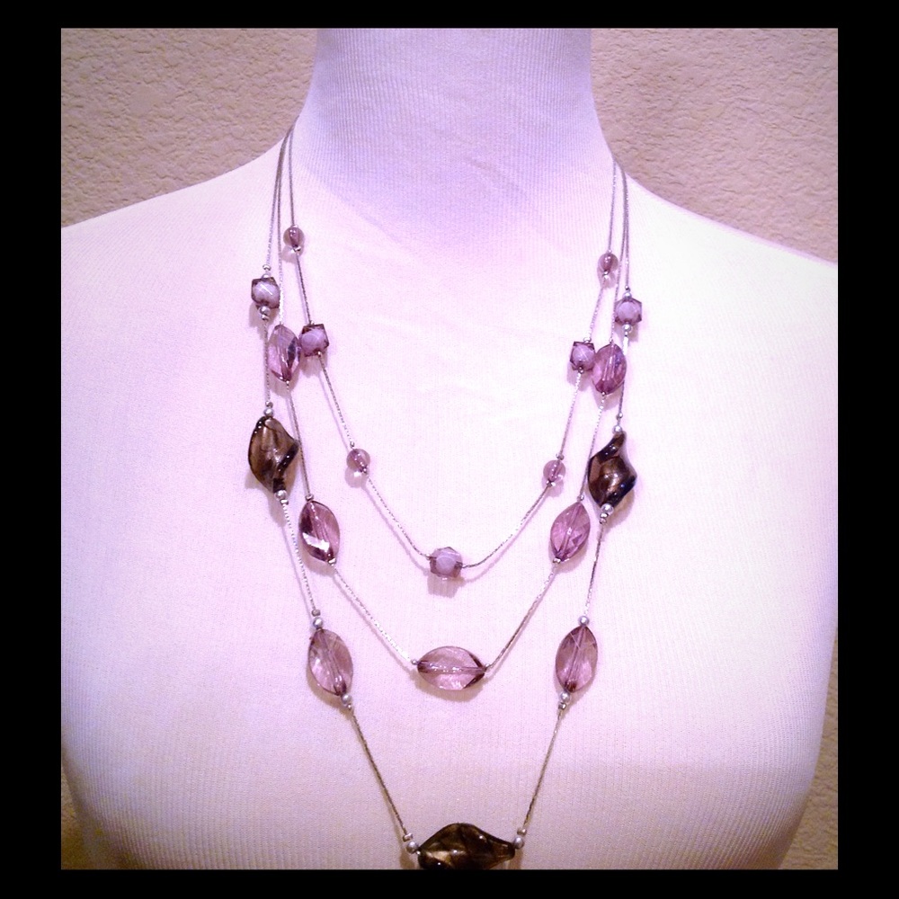 Metallic Charcoal and White Necklace