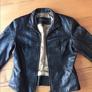 Andre Marc leather bomber jacket