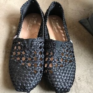 Black Satin TOMS