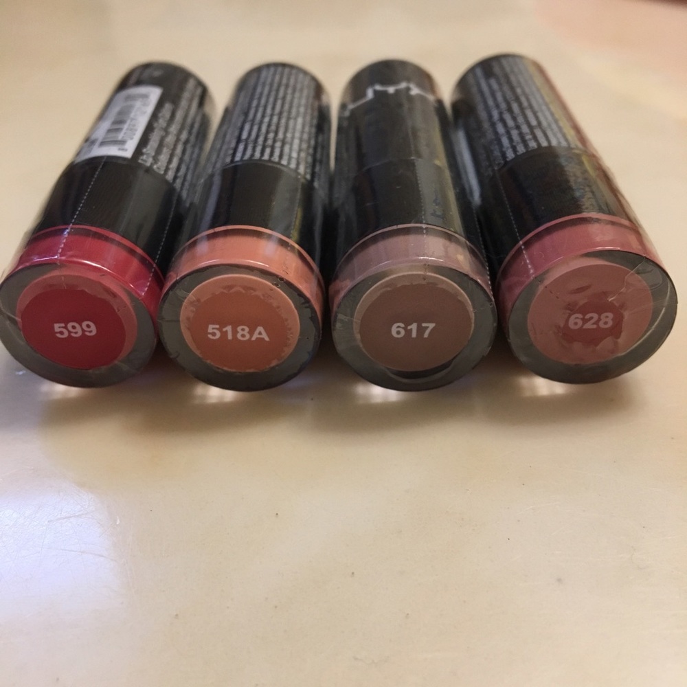 Bundle of 4 NYX lipsticks