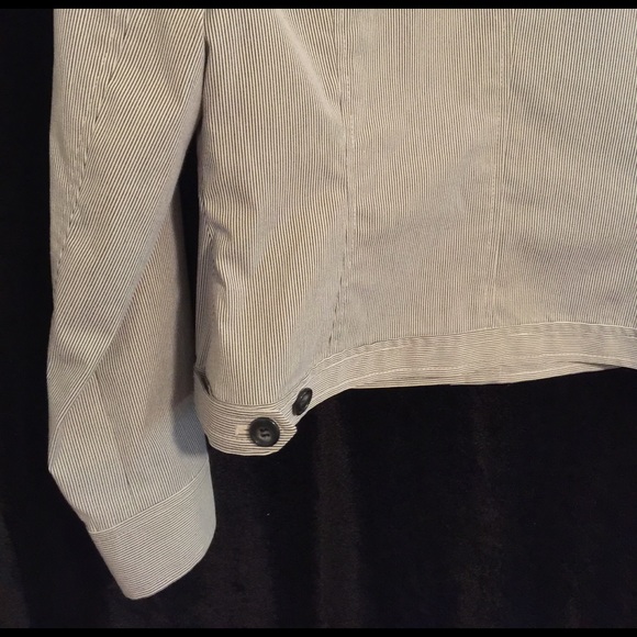 Ann Klein gray striped stretch jacket Sz PS - Picture 4 of 5