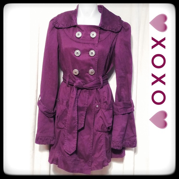 XOXO Tops - 💜Sassy Purple Cotton Trench💜 lined XOXO SZ SM