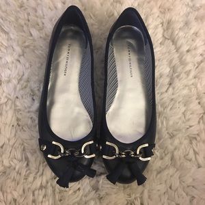 Tommy Hilfiger Navy Tassel Ballet Flats
