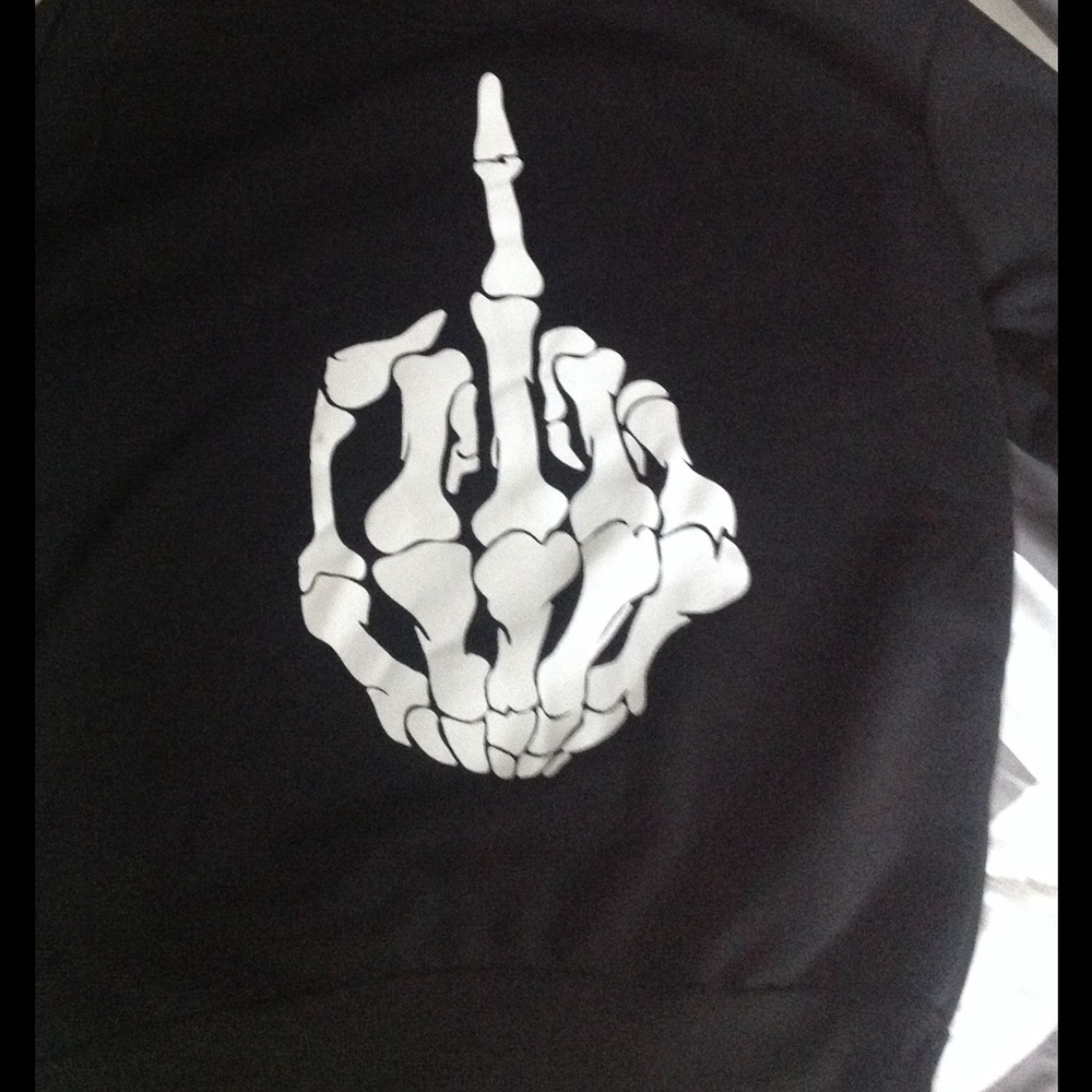 Super cute sweatshirt with skeleton hand