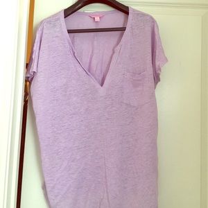 Lilac linen Lilly short sleeve top