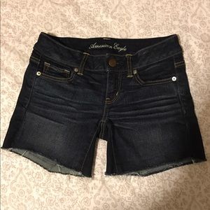 American Eagle dark cut off shorts