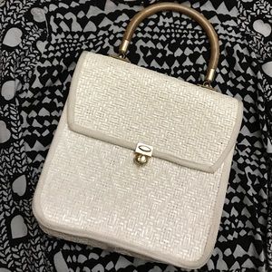 Vintage Aldo Rattan Woven Bag with Wooden Handle