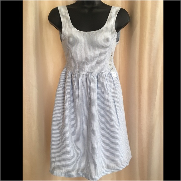 Steve & Barry's Other - Blue & White Pinstripe Dress 👗 100% Cotton NWOT