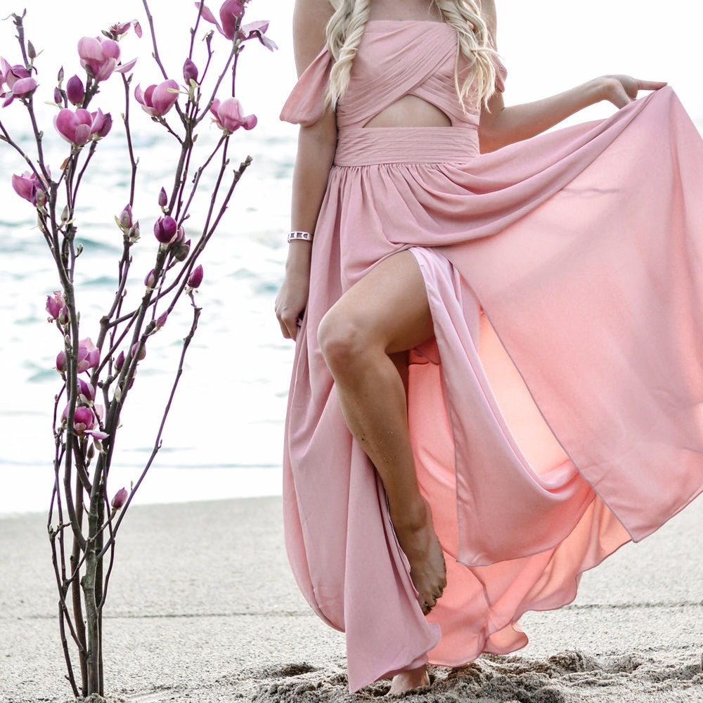 FAME & PARTNER | PINK CUT OUT GOWN | PROM DRESS