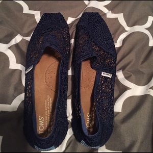 Navy Crochet Toms