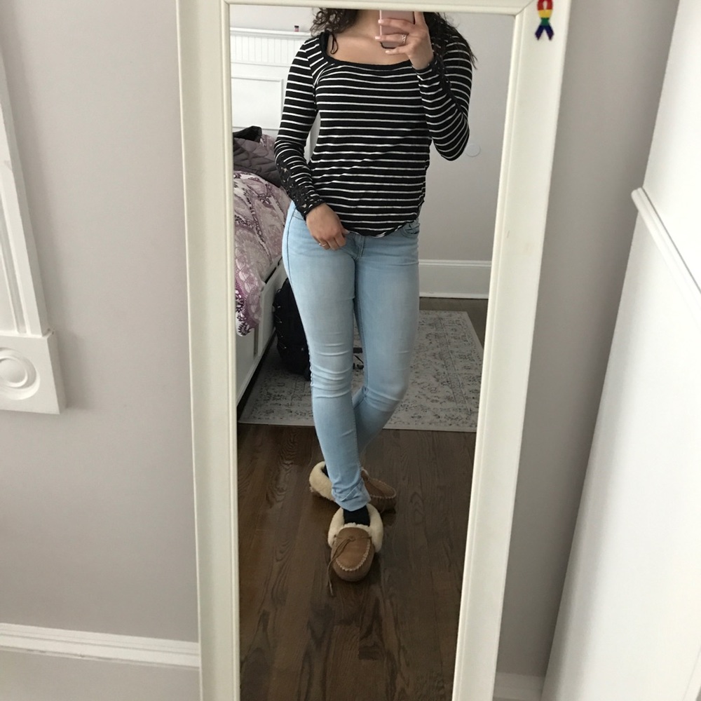 Free people black and white stripes tunic!