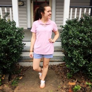J Crew Pastel Pink Polo Size M