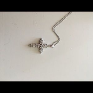 Diamonique Cross Necklace