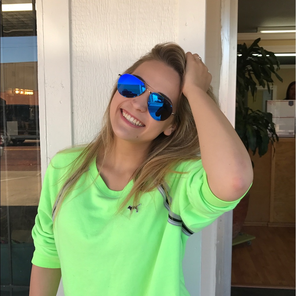 Blue Aviator Mirrored Sunglasses - Picture 3 of 4