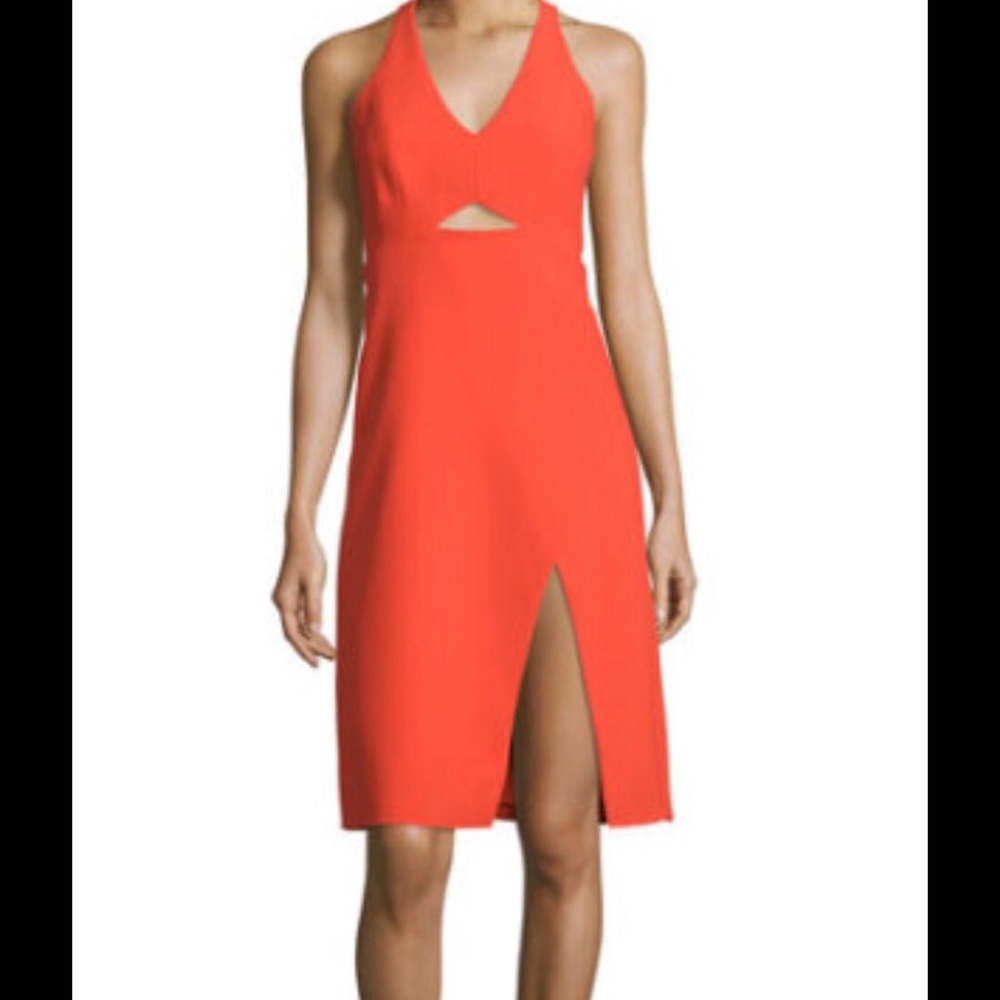 Halston Heritage Sleeveless V-Neck Sheath Dress