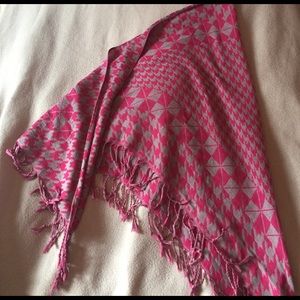 Houndstooth Pink & Grey Scarf