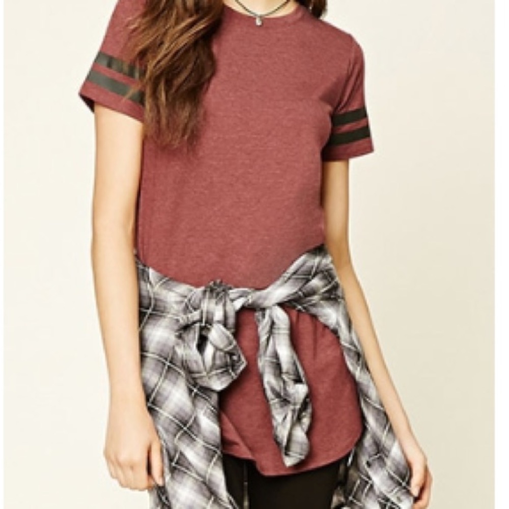 Burgundy t-shirt dress