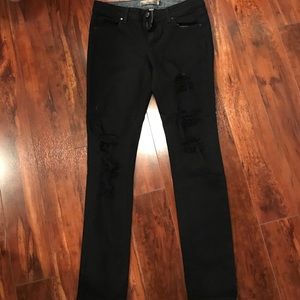 Black Destroyed Skinny Leg Paige Jeans