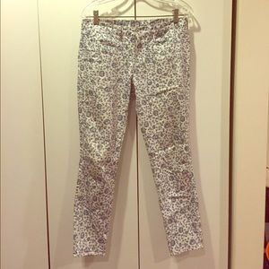Floral printed jeans
