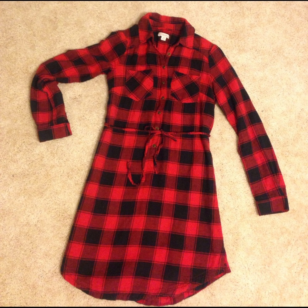 Plaid tshirt dress