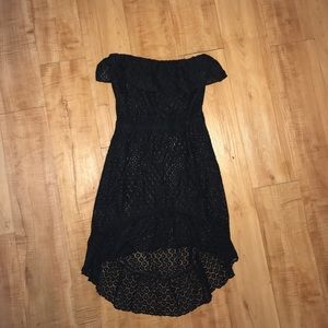 Black eyelet bathing suit cover up