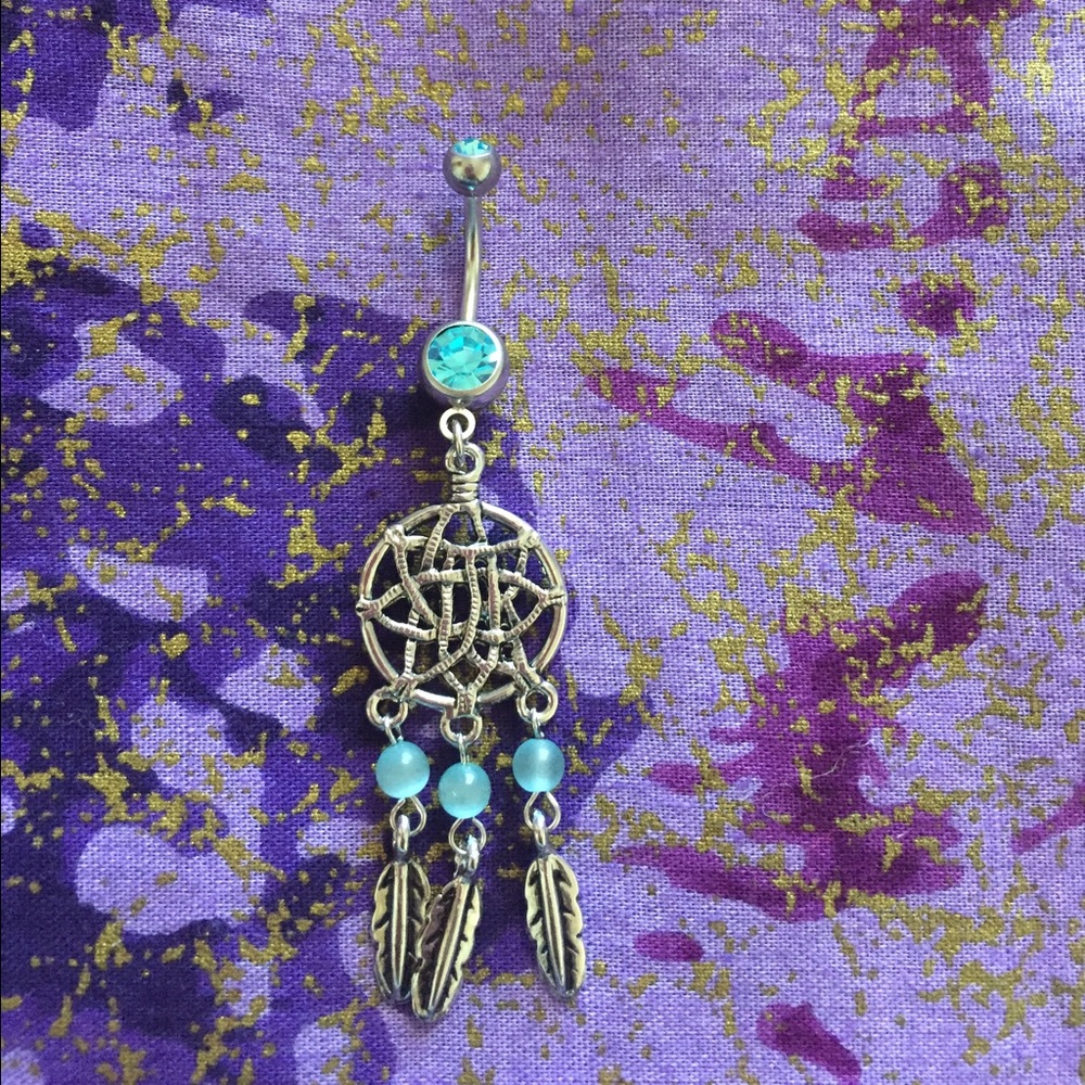 Dream Catcher  w/ Bead Based Feathers Belly Ring