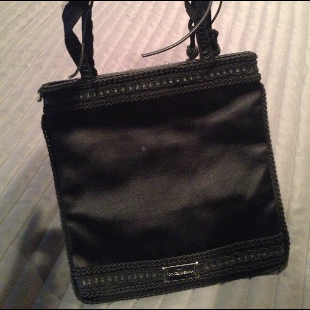dolce and gabbana satin black bag