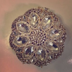 Bebe jeweled shell clutch