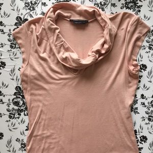 BCBG Maxazria Dusty Rose Cowl Neck Shirt Size M