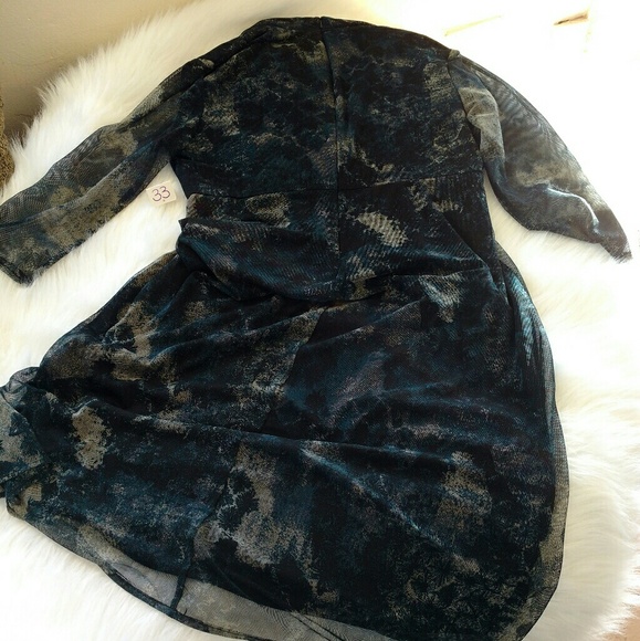 Boho Tye Dye Cowl Neck Box Pleated Empire Coldwater Creek Midi Dress - Picture 4 of 8