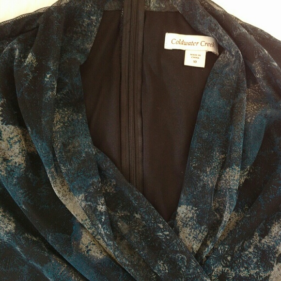 Boho Tye Dye Cowl Neck Box Pleated Empire Coldwater Creek Midi Dress - Picture 5 of 8