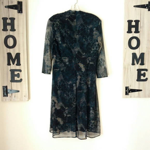 Boho Tye Dye Cowl Neck Box Pleated Empire Coldwater Creek Midi Dress - Picture 6 of 8