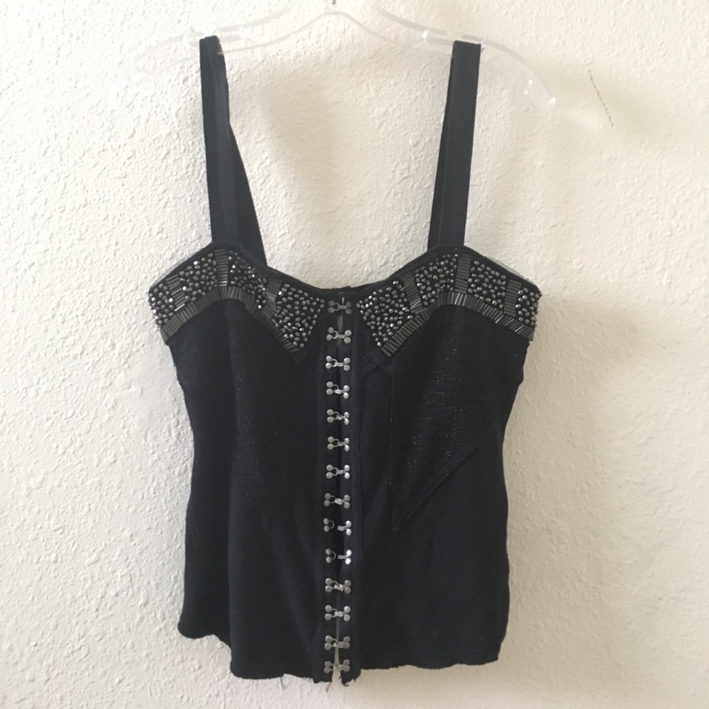 Free People Black Corset Tank