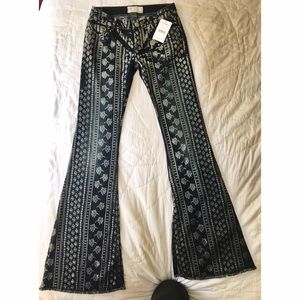 Free People Patterned Boot cut jeans