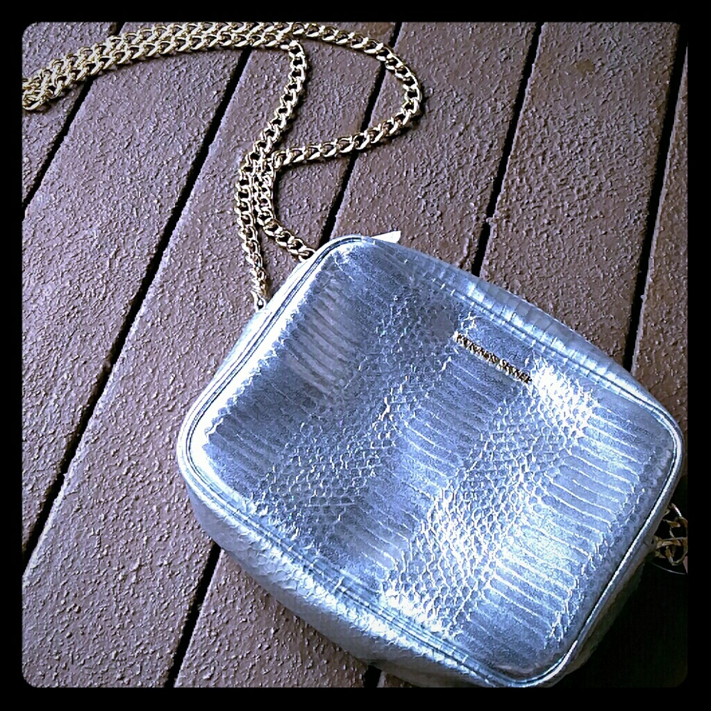 Victoria's Secret Silver Shoulder Bag w/Gold Chain