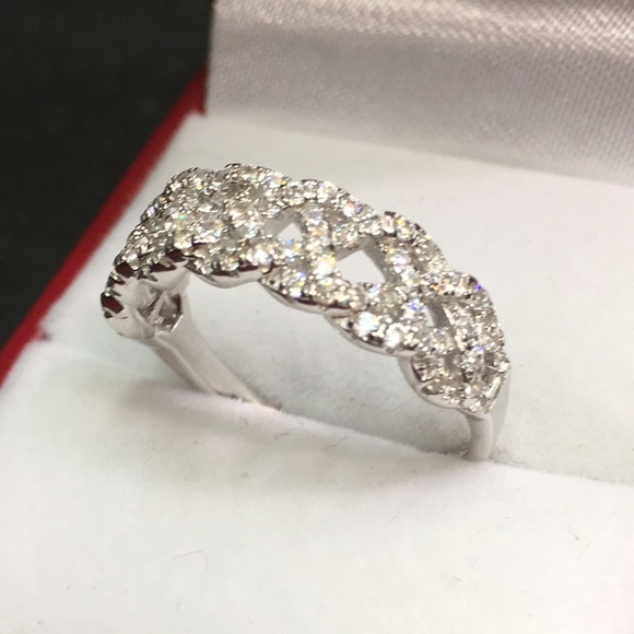 New Swarovski Crystal handset silver ring Band - Picture 3 of 4