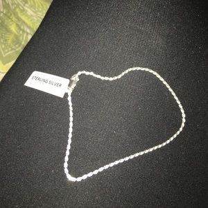 Sterling silver 10" rope bracelet