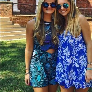 Chiffon snakeskin print romper